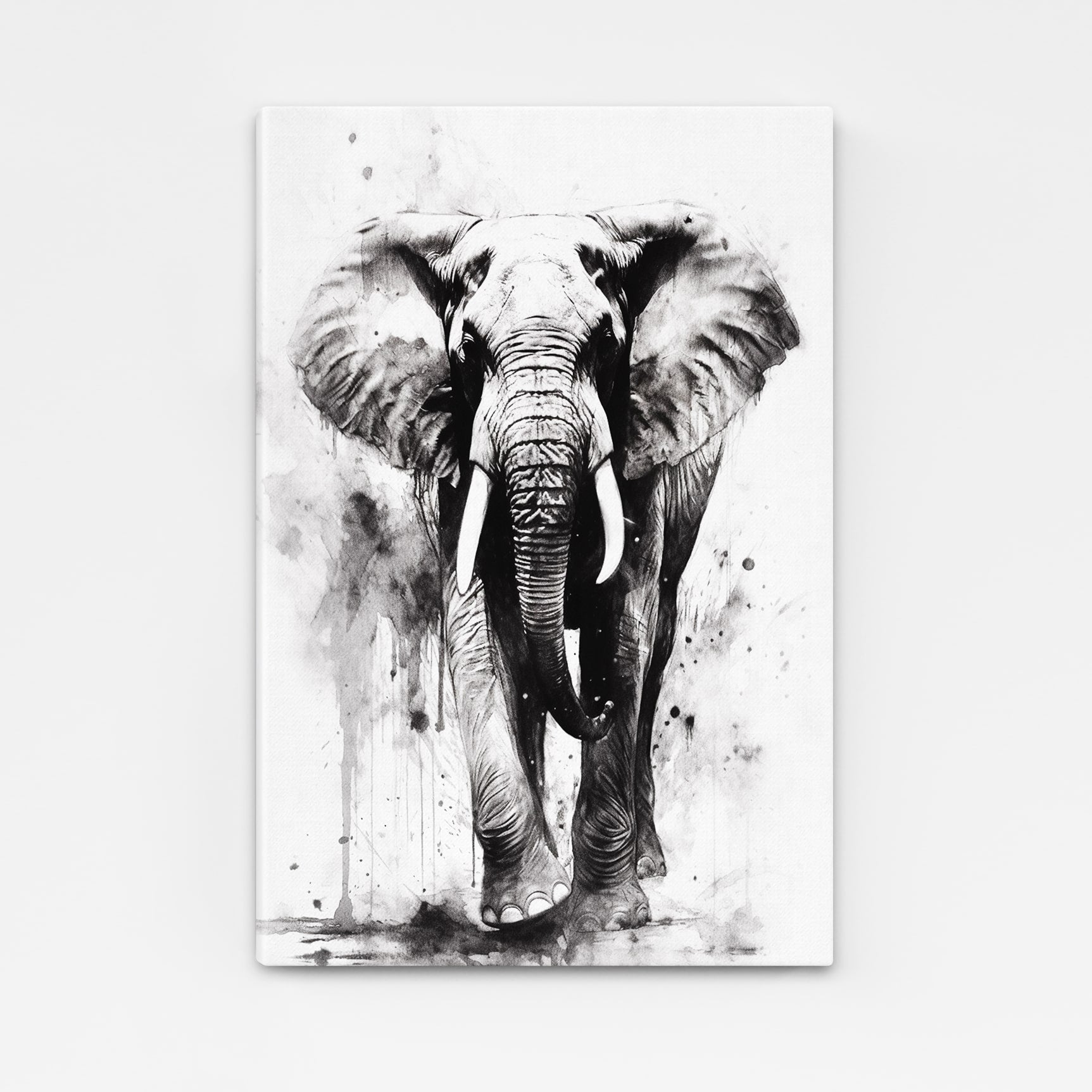 Black And White Elephant Wall Art