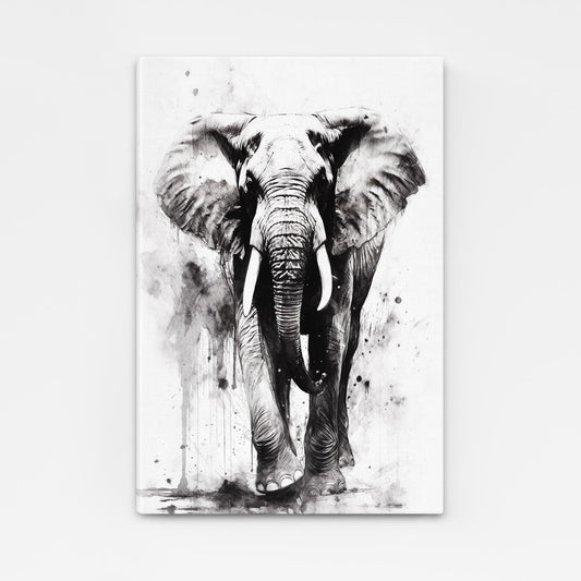 Black And White Elephant Wall Art