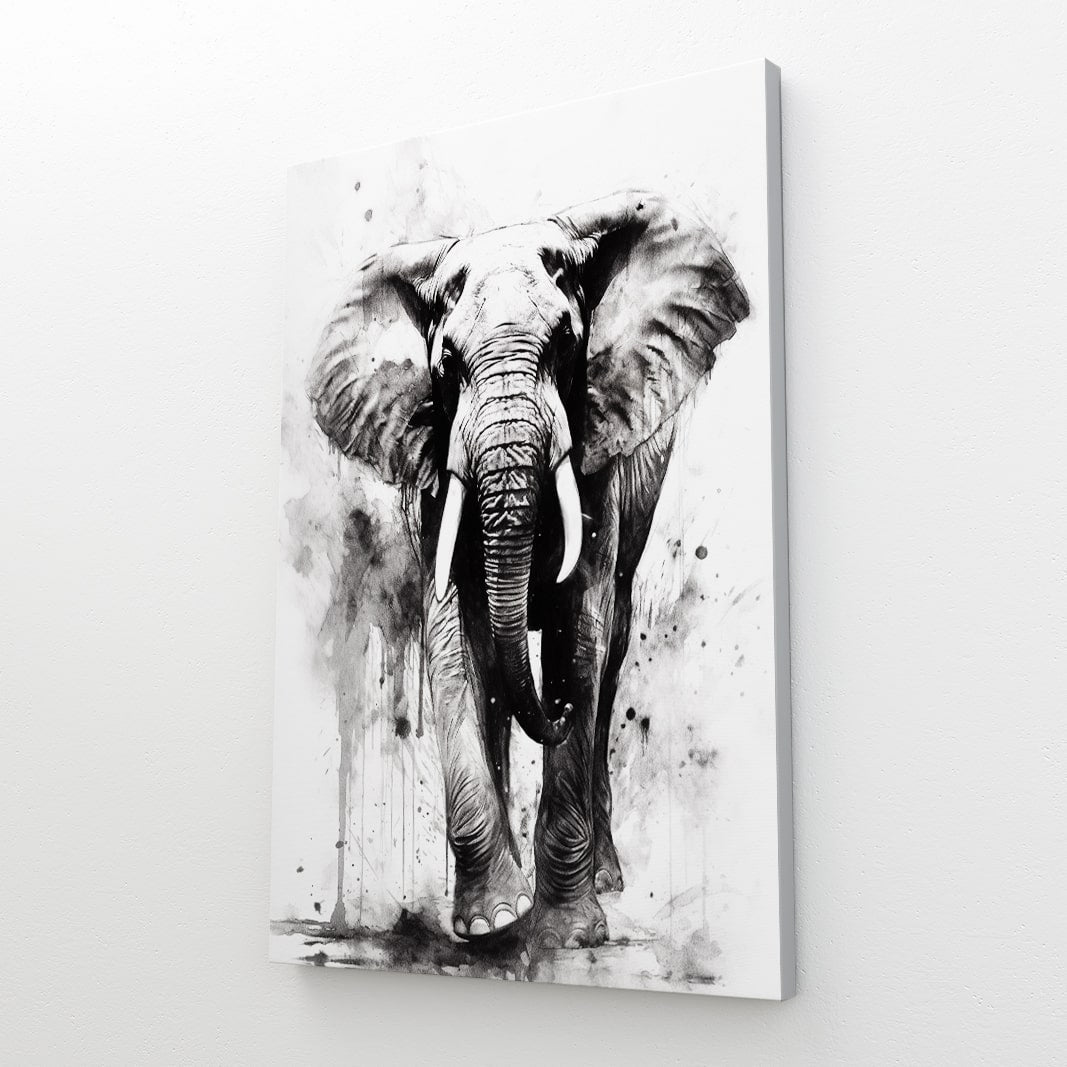 Black And White Elephant Wall Art