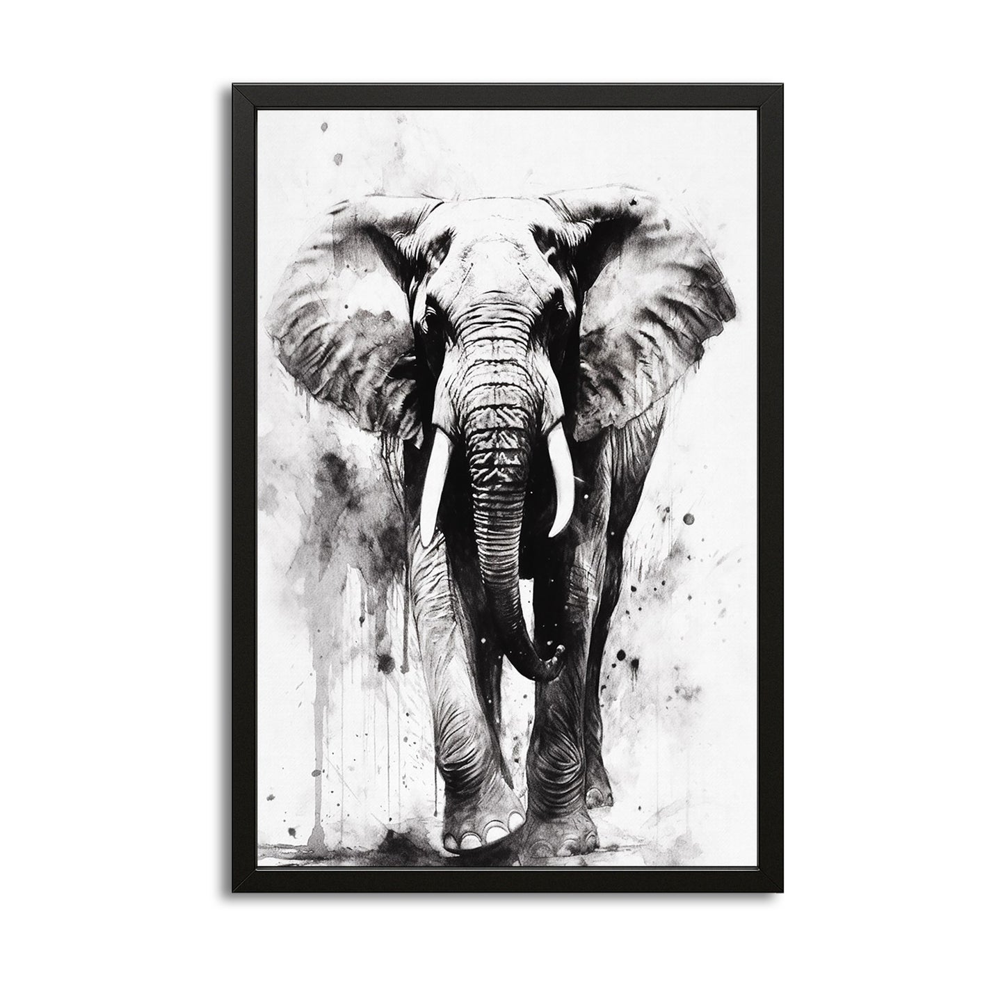 Black And White Elephant Wall Art