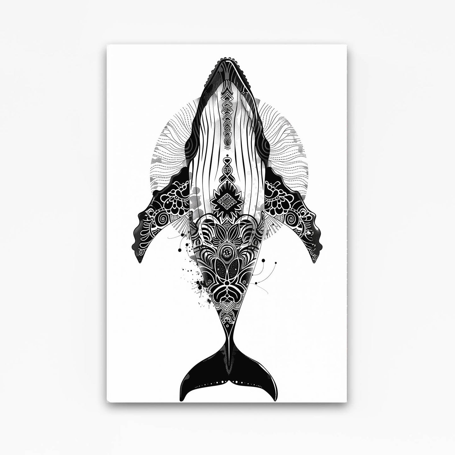 Black And White Whale Art