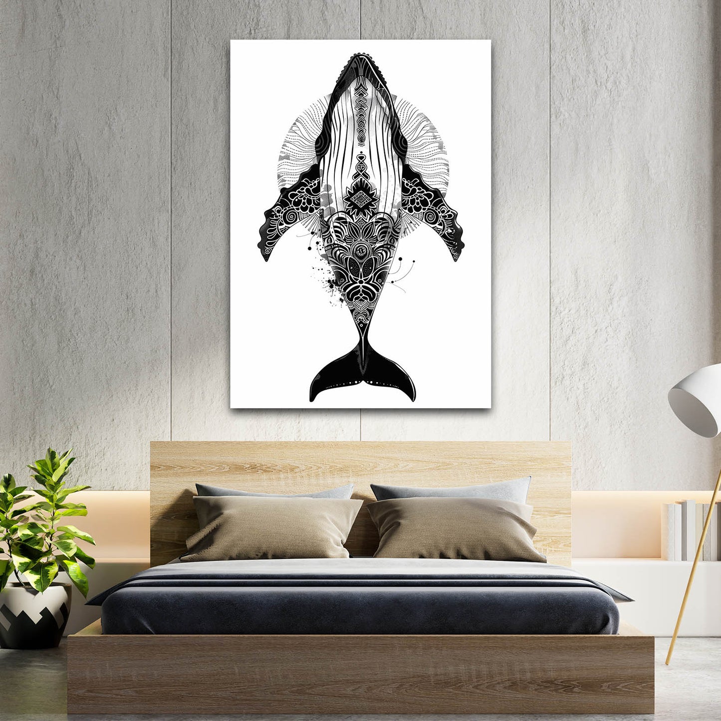 Black And White Whale Art