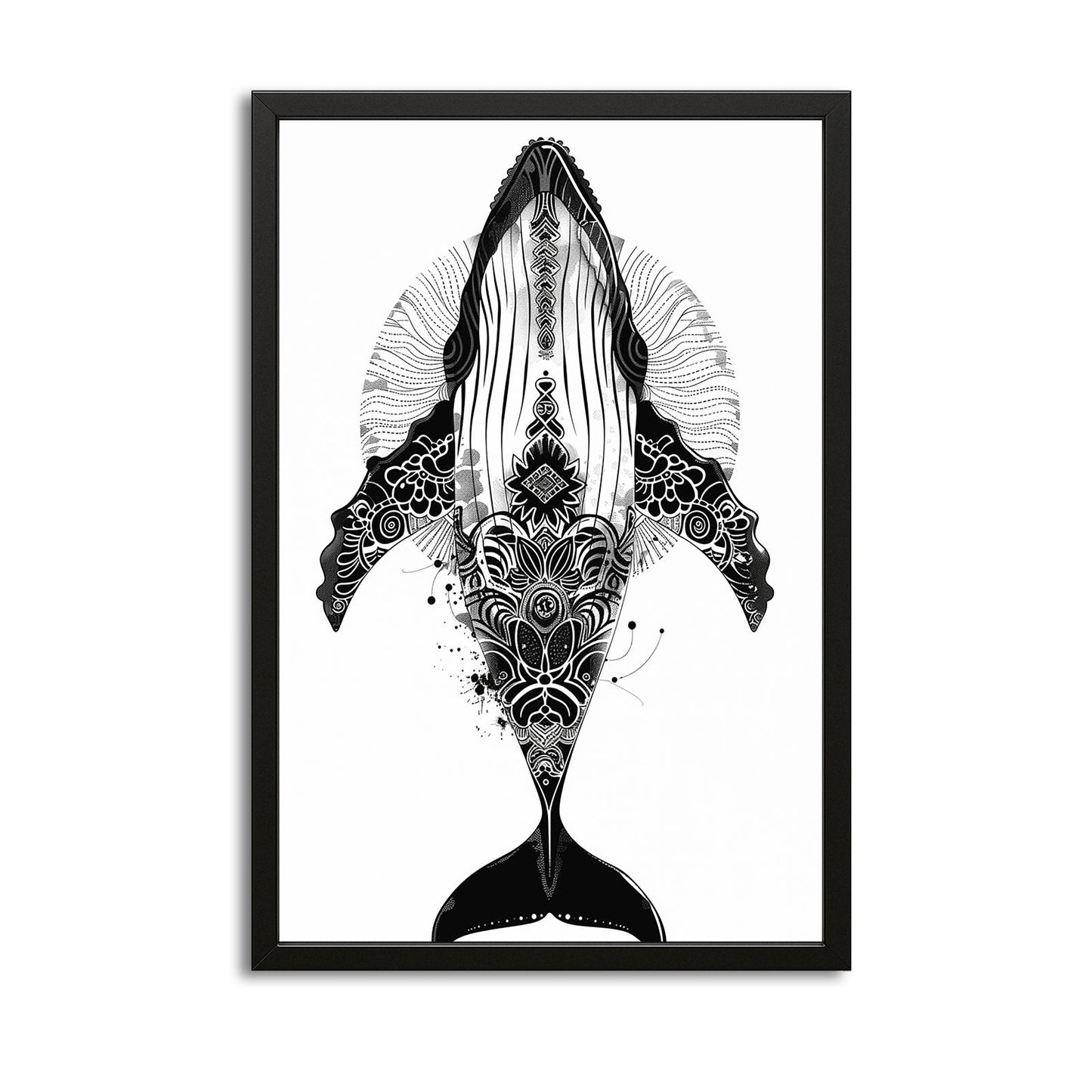 Black And White Whale Art