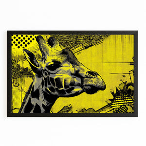 Black And Yellow Giraffe Artwork