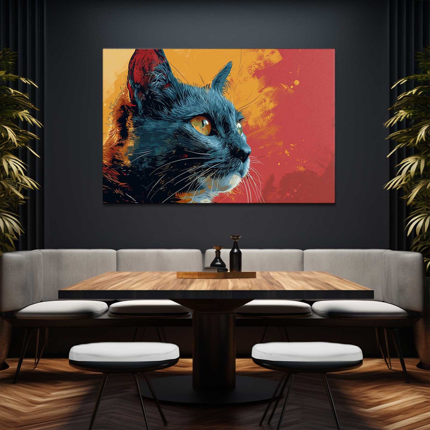 Black Cat Canvas Wall Art