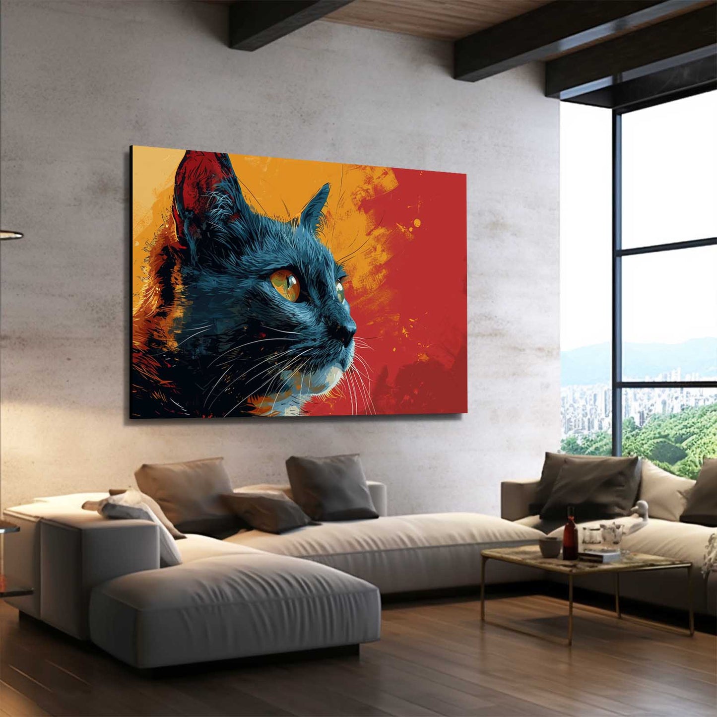 Black Cat Canvas Wall Art