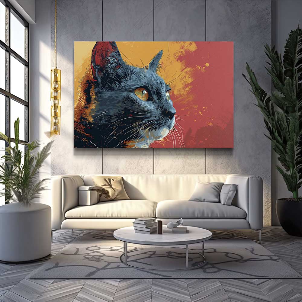 Black Cat Canvas Wall Art