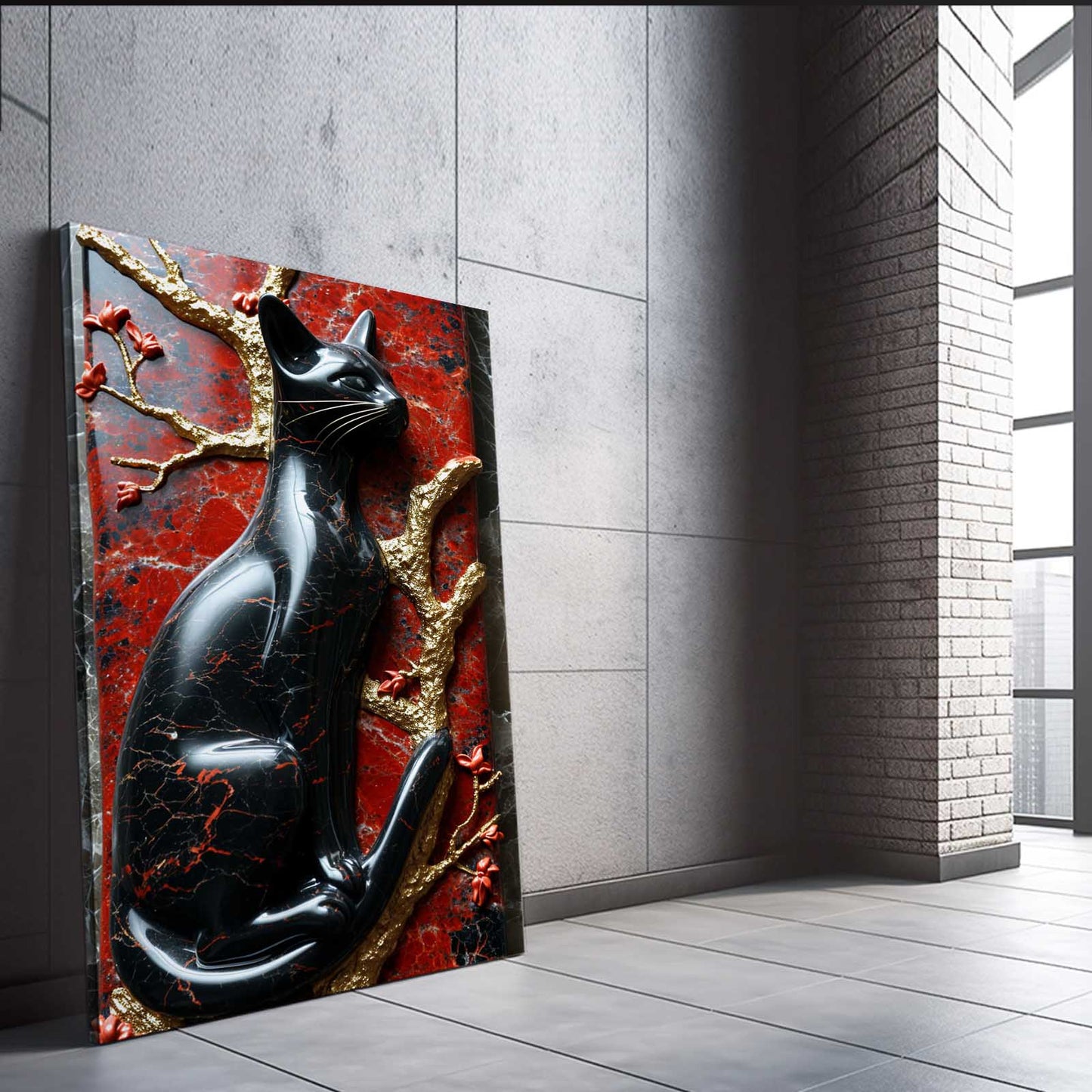 3D Statue Cat Wall Art