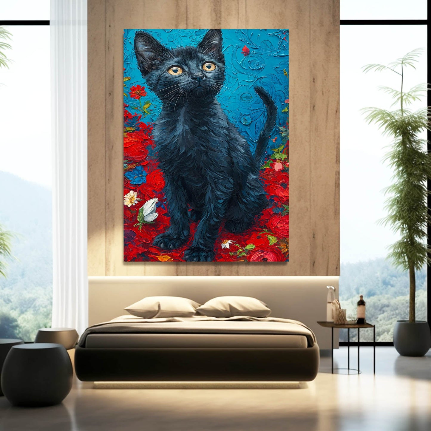 Black Cat Wall Art Prints