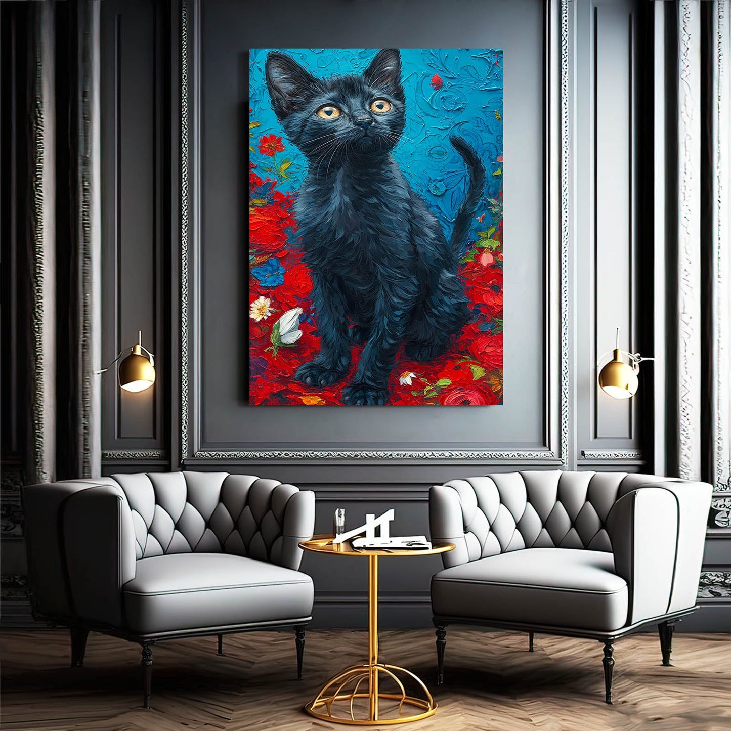 Black Cat Wall Art Prints