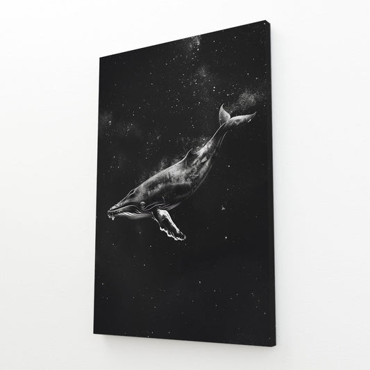 Black Space Whale Art
