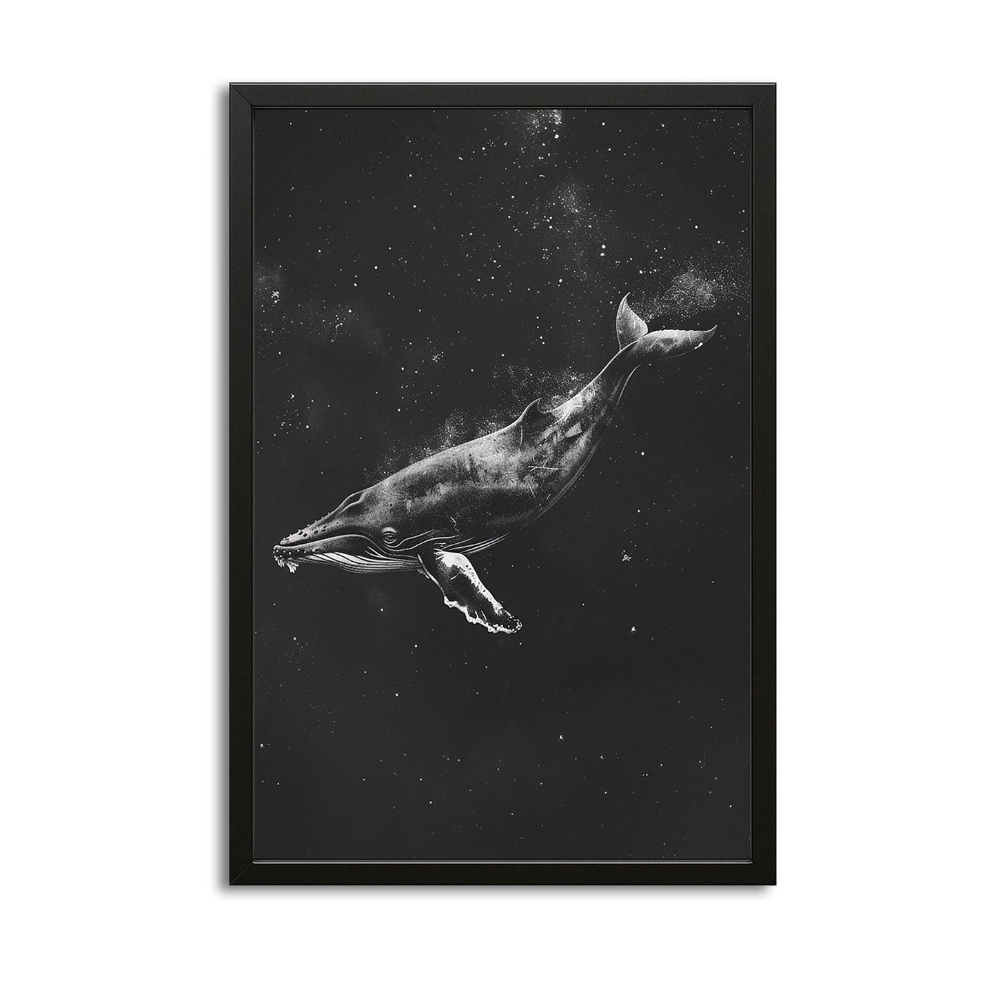 Black Space Whale Art