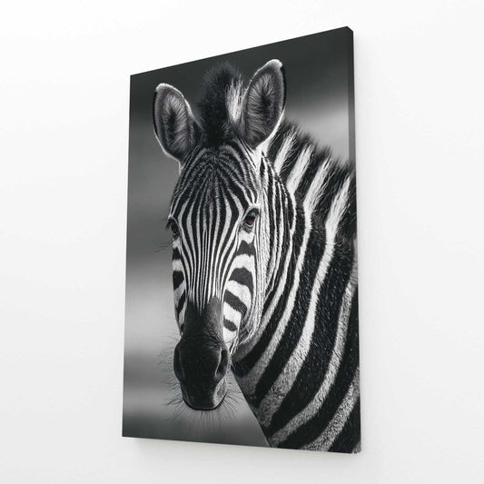 Black White Zebra Prints – angled canvas view on white background