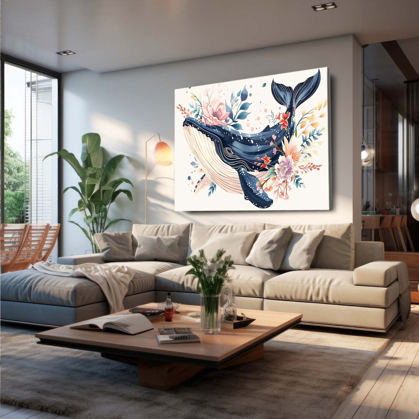 Blossom Tide Whale Art
