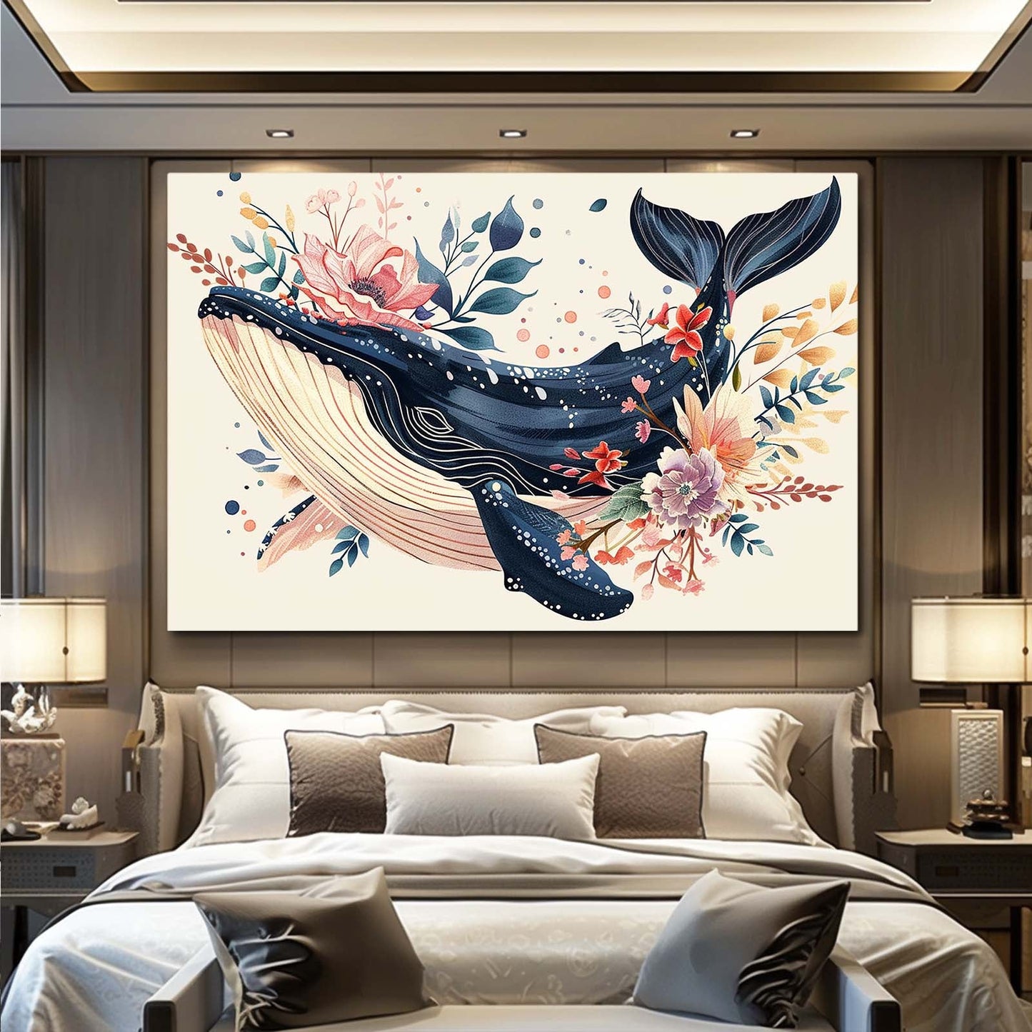 Blossom Tide Whale Art