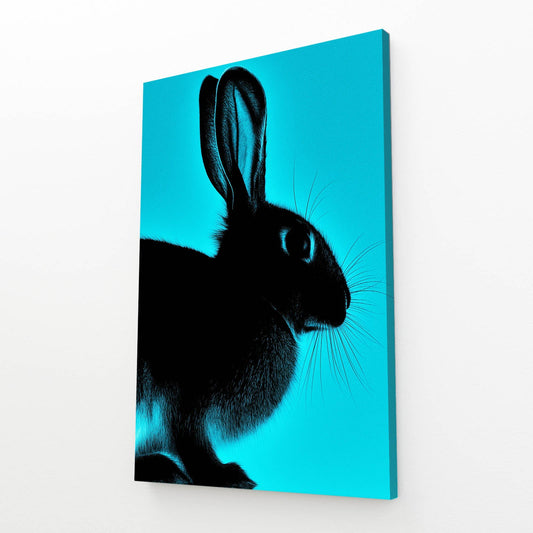 Blue Bunny Canvas – angled canvas view on white background