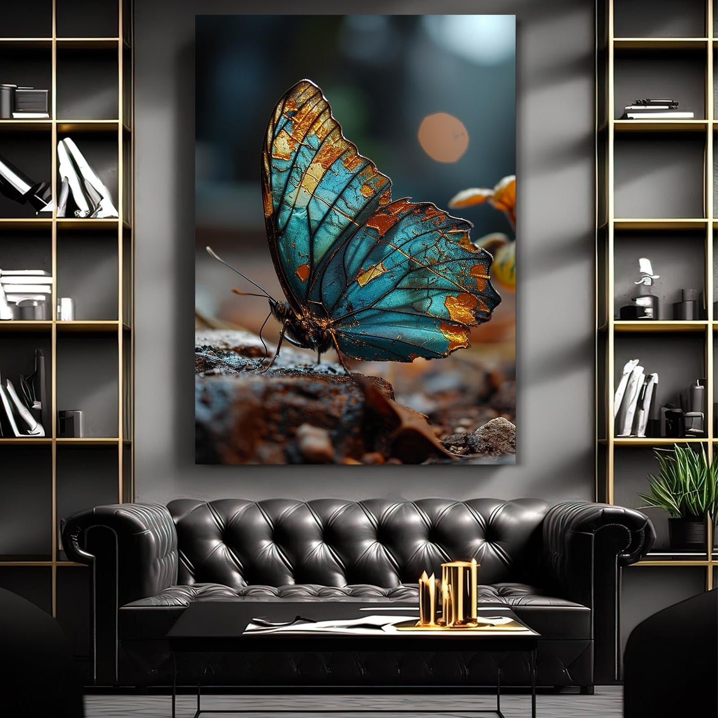 Blue Butterfly Canvas Art