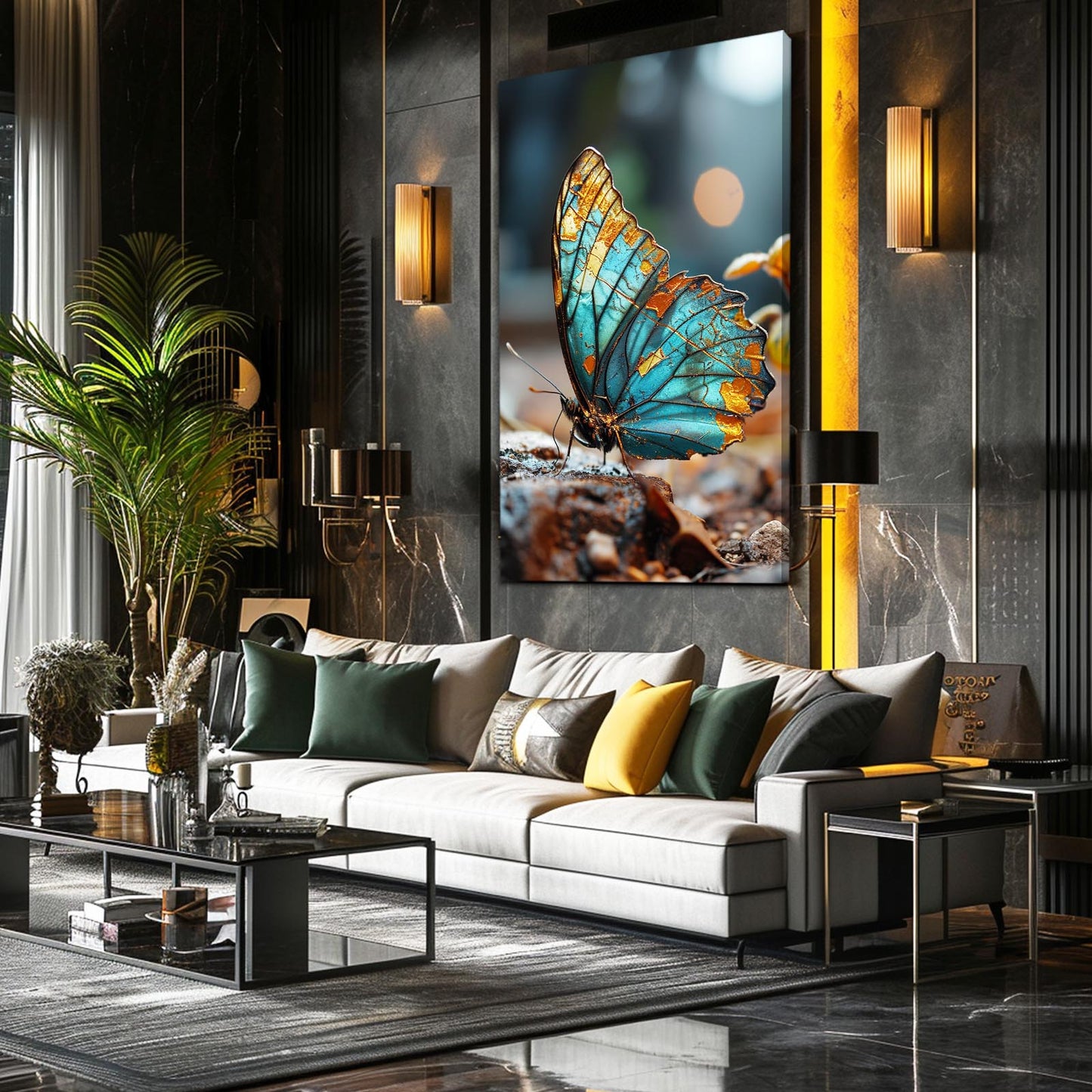 Blue Butterfly Canvas Art