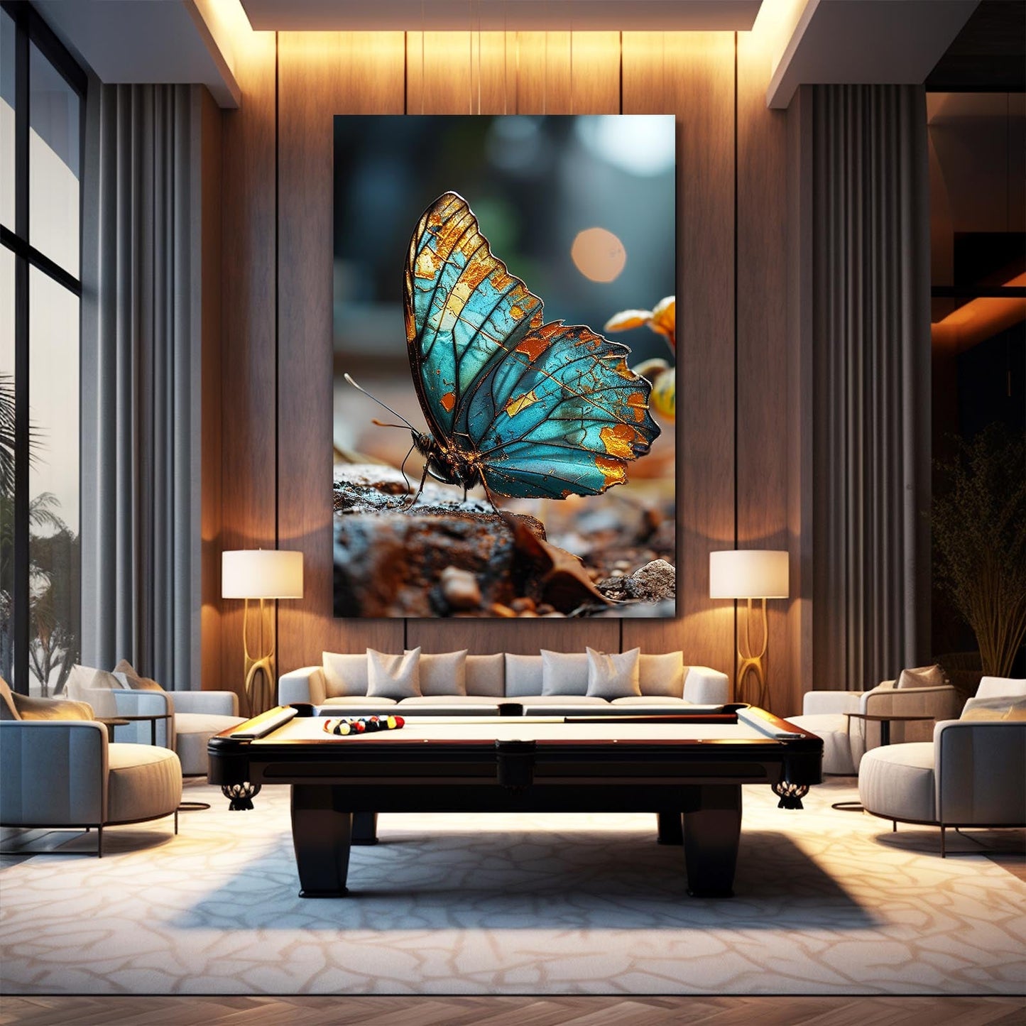 Blue Butterfly Canvas Art