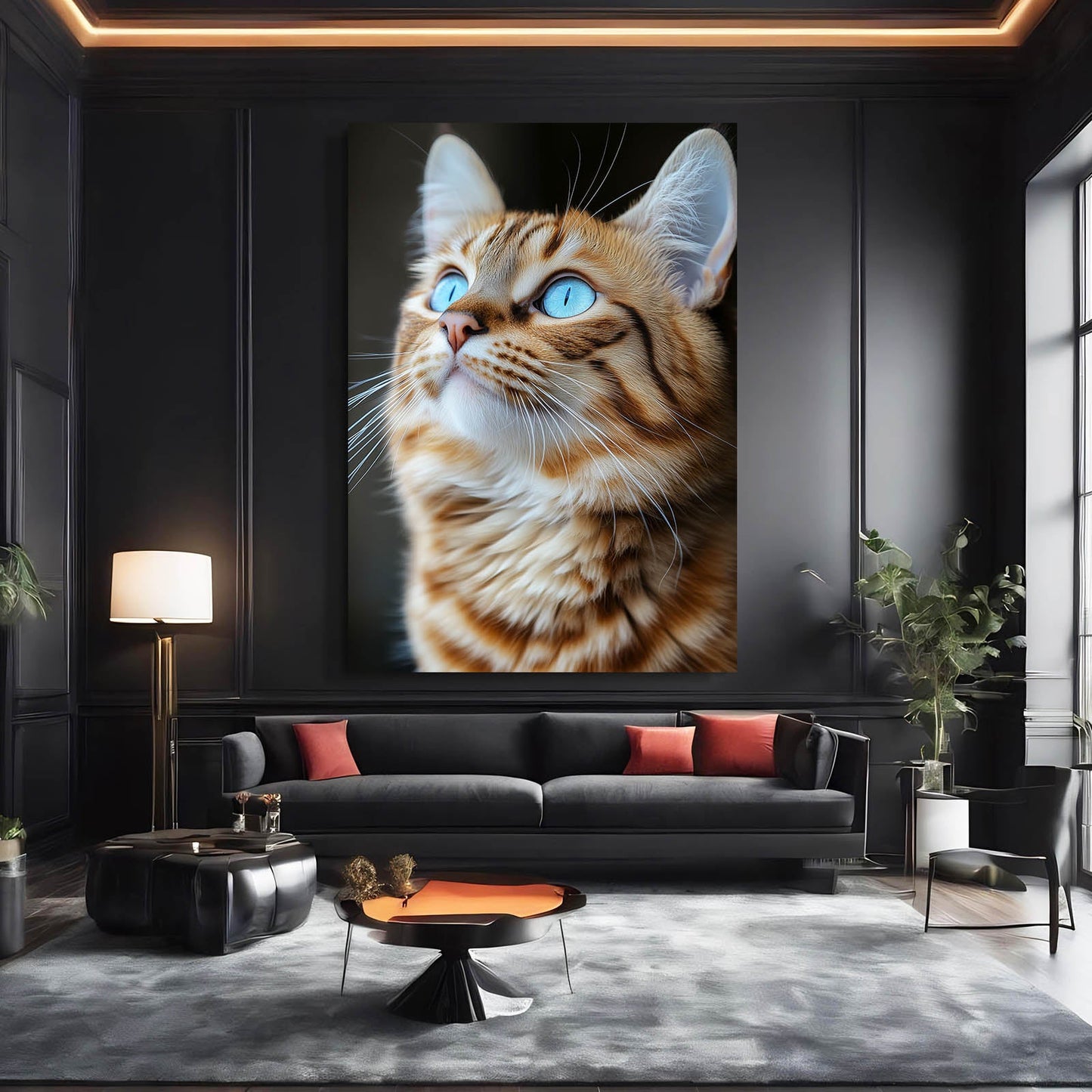 Blue Eyes Bengal Cat Art