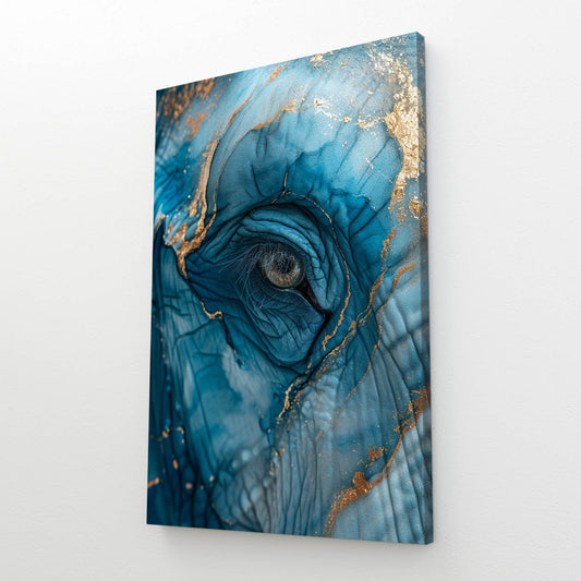 Blue Gaze Elephant Art