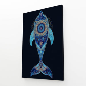 Blue Mandala Dolphin Art