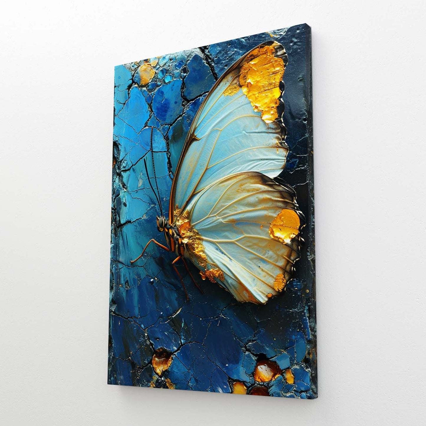 Blue Marble Butterfly Wall Art