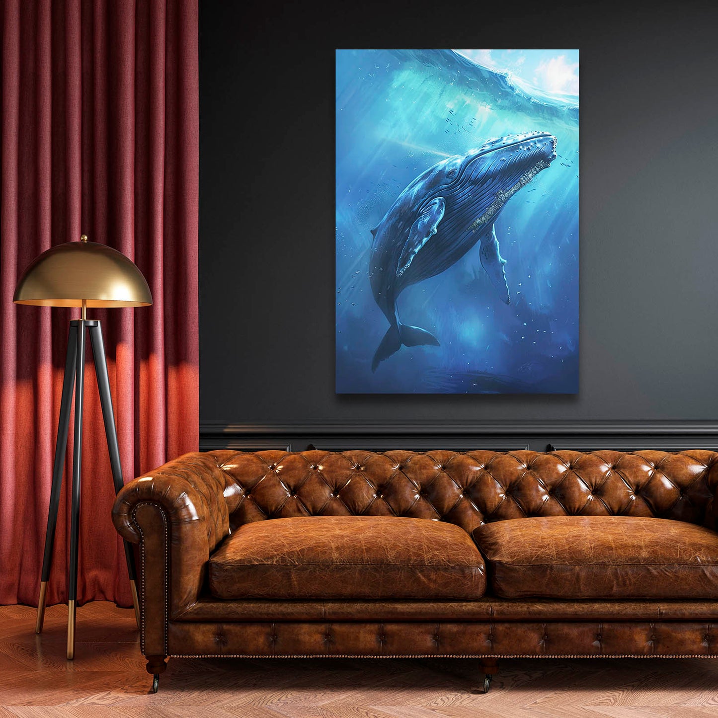 Blue Whale Print Art