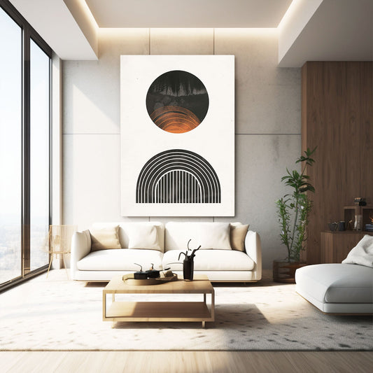 Boho Abstract Arch Art — abstract canvas print in white tones, view 3