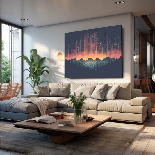 Boho Art For Wall — abstract canvas print in blue tones, view 3