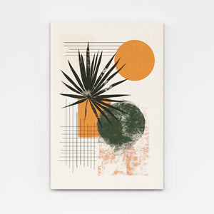 Boho Orange Sun Leaf Art
