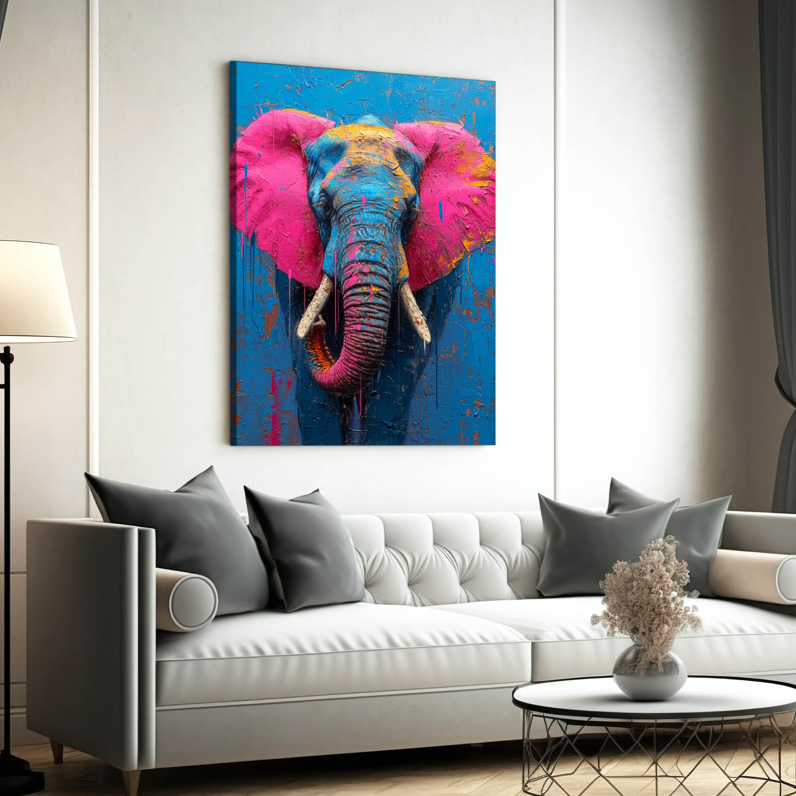 Bold Color Elephant Art