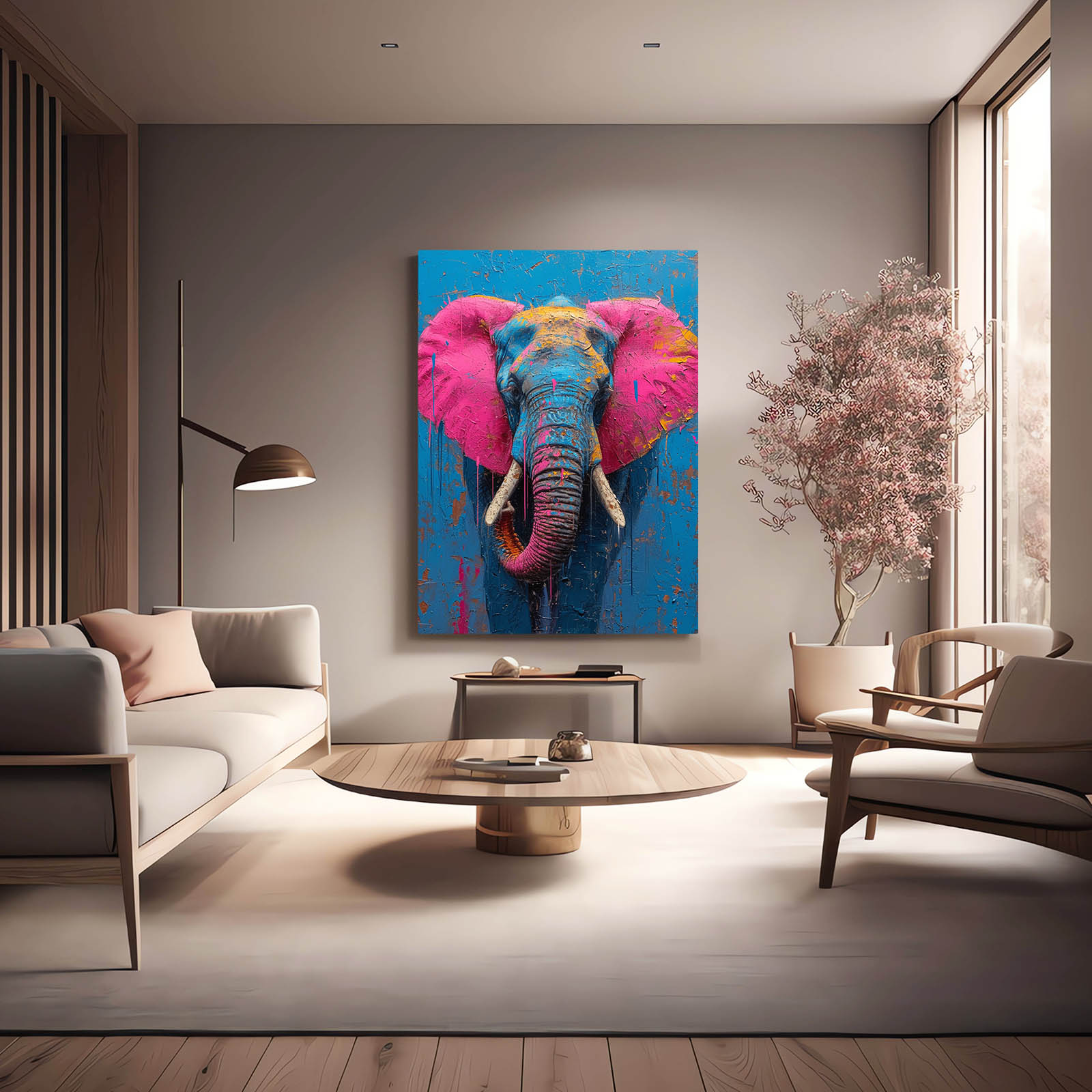 Bold Color Elephant Art