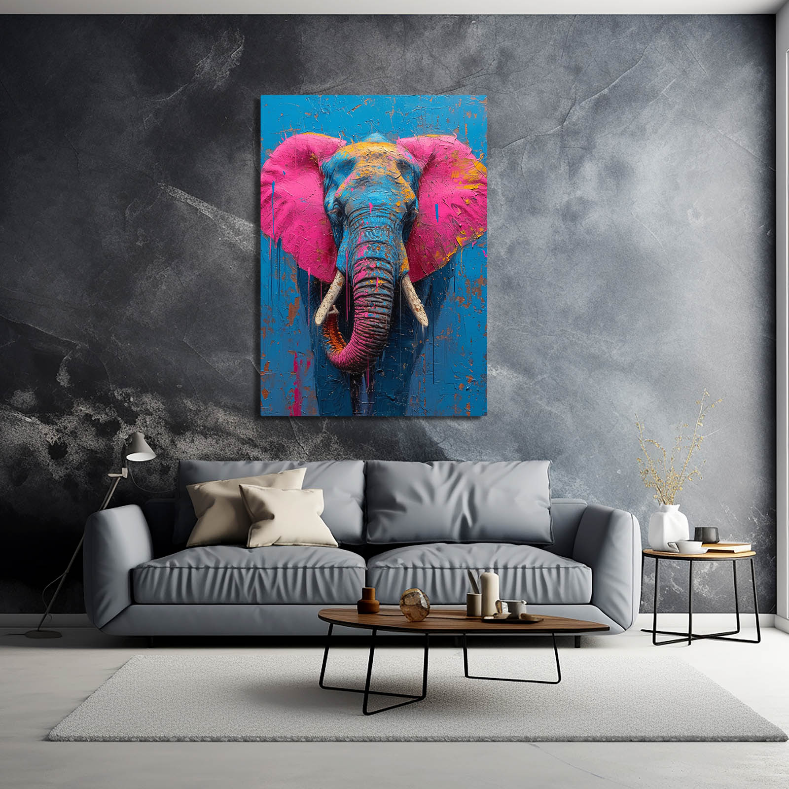 Bold Color Elephant Art