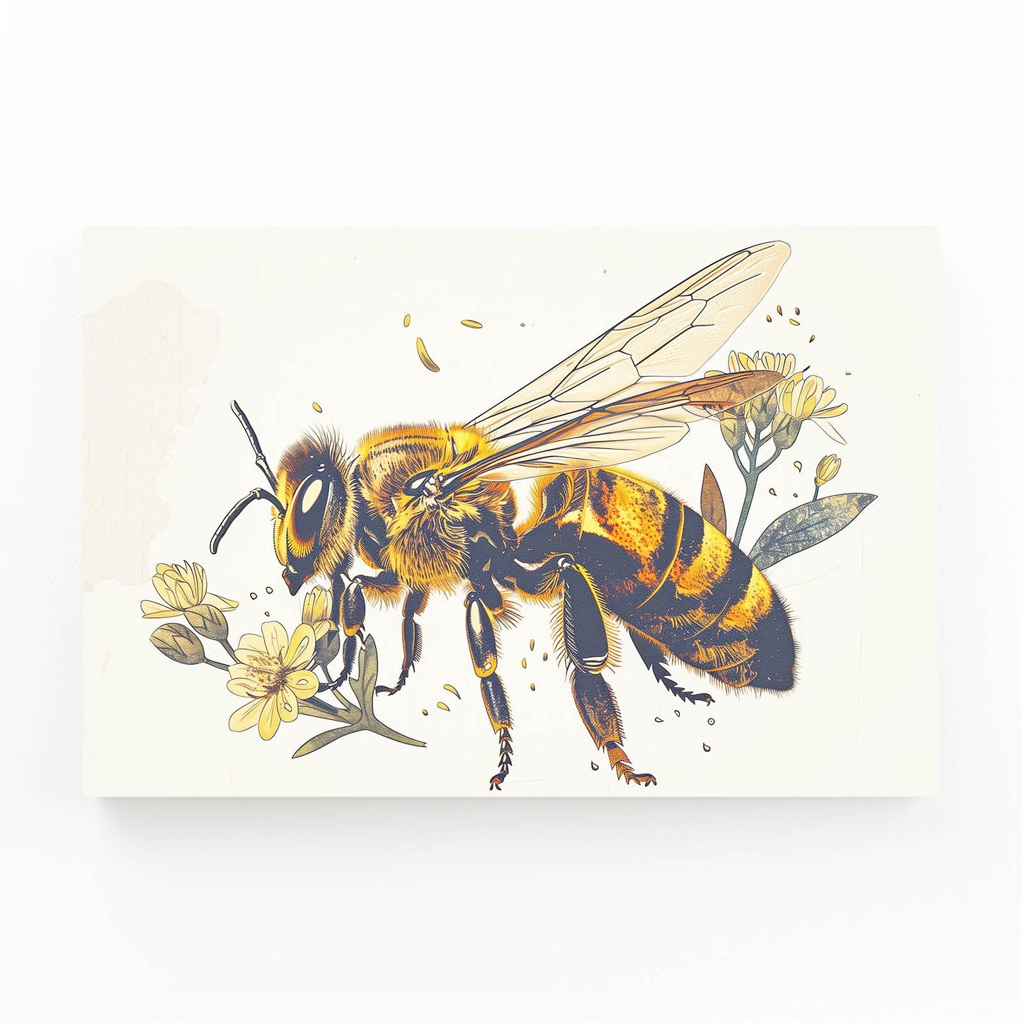 Botanical Bee Illustration