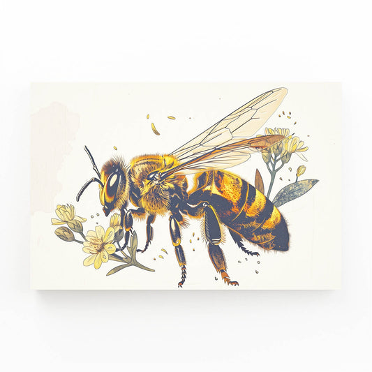 Botanical Bee Illustration