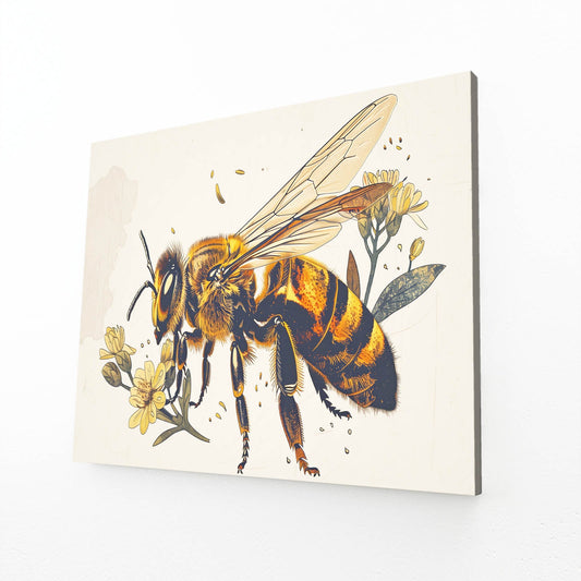 Botanical Bee Illustration