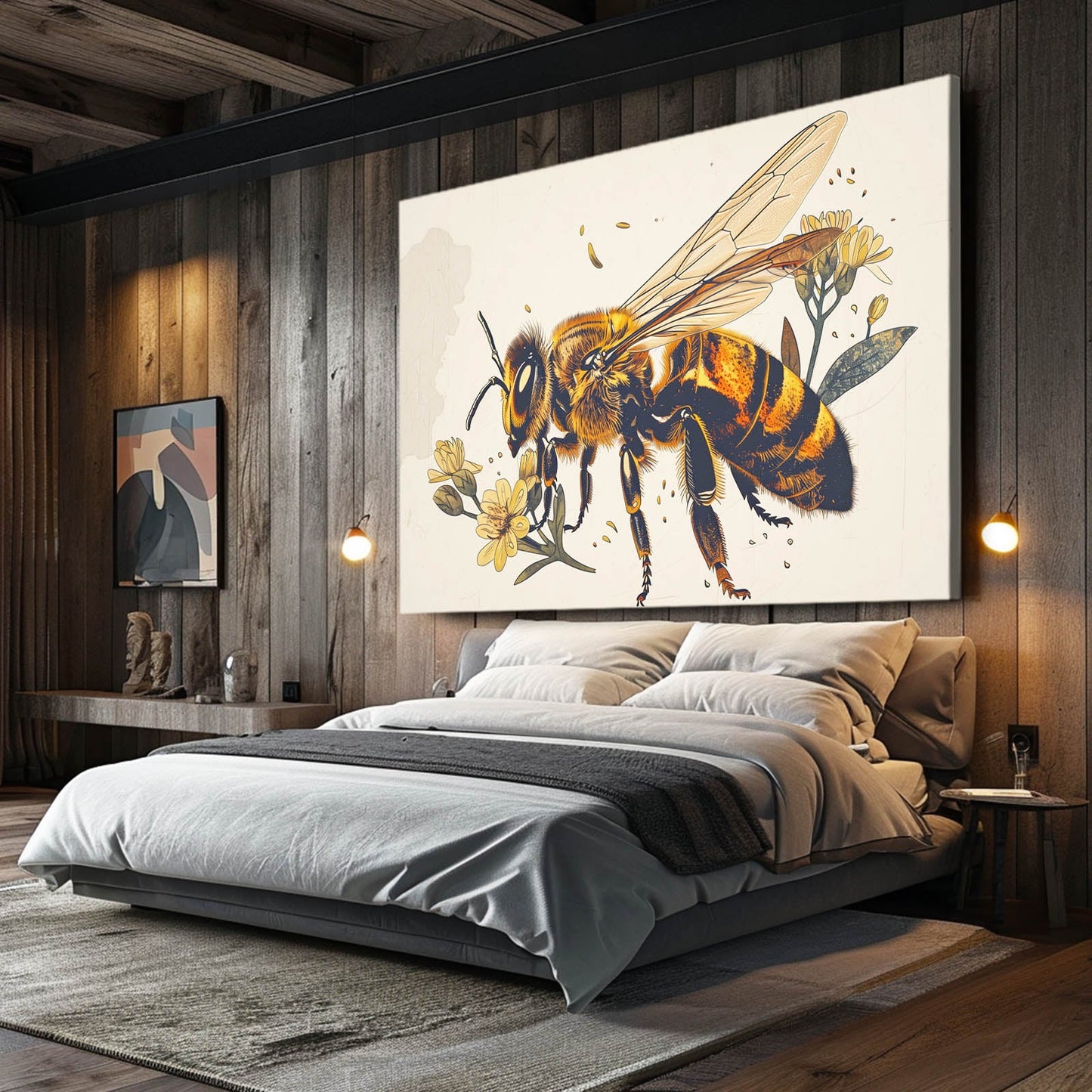 Botanical Bee Illustration