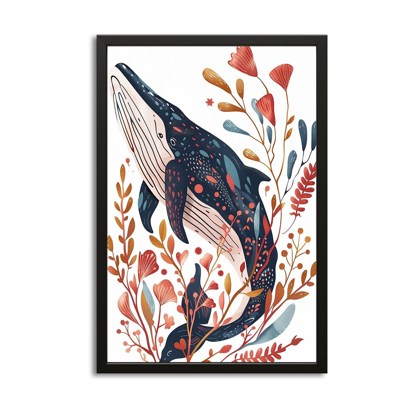 Botanical Embrace Whale Art