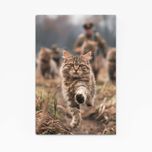 Brave Cat Wall Art – angled canvas view on white background