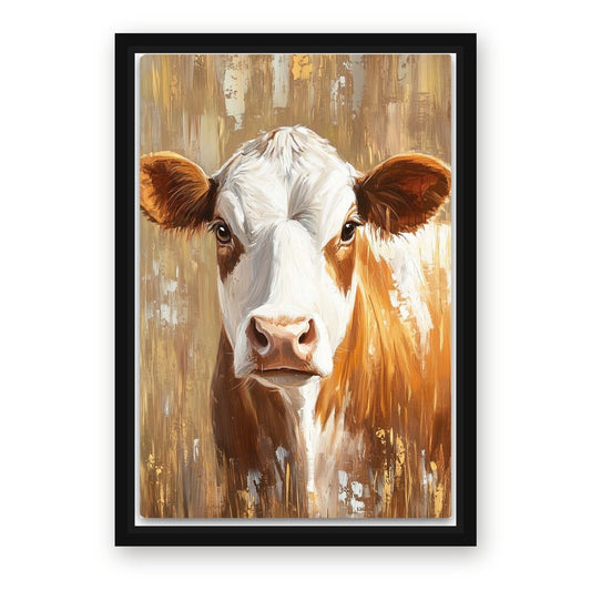 Brown Cow Canvas – with Premium Black wood frame