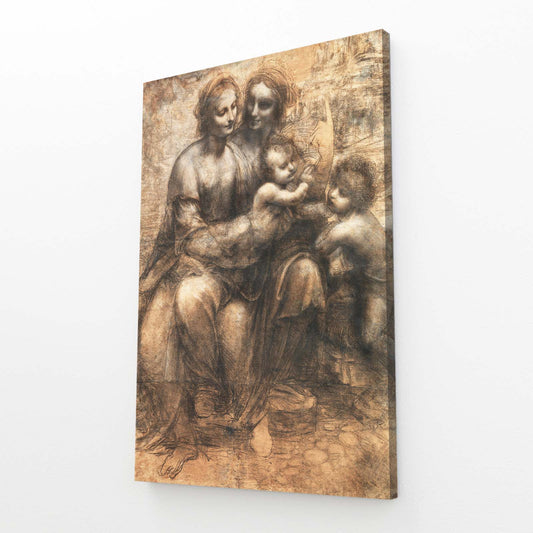 Burlington House Cartoon Da Vinci Prints – angled canvas view on white background