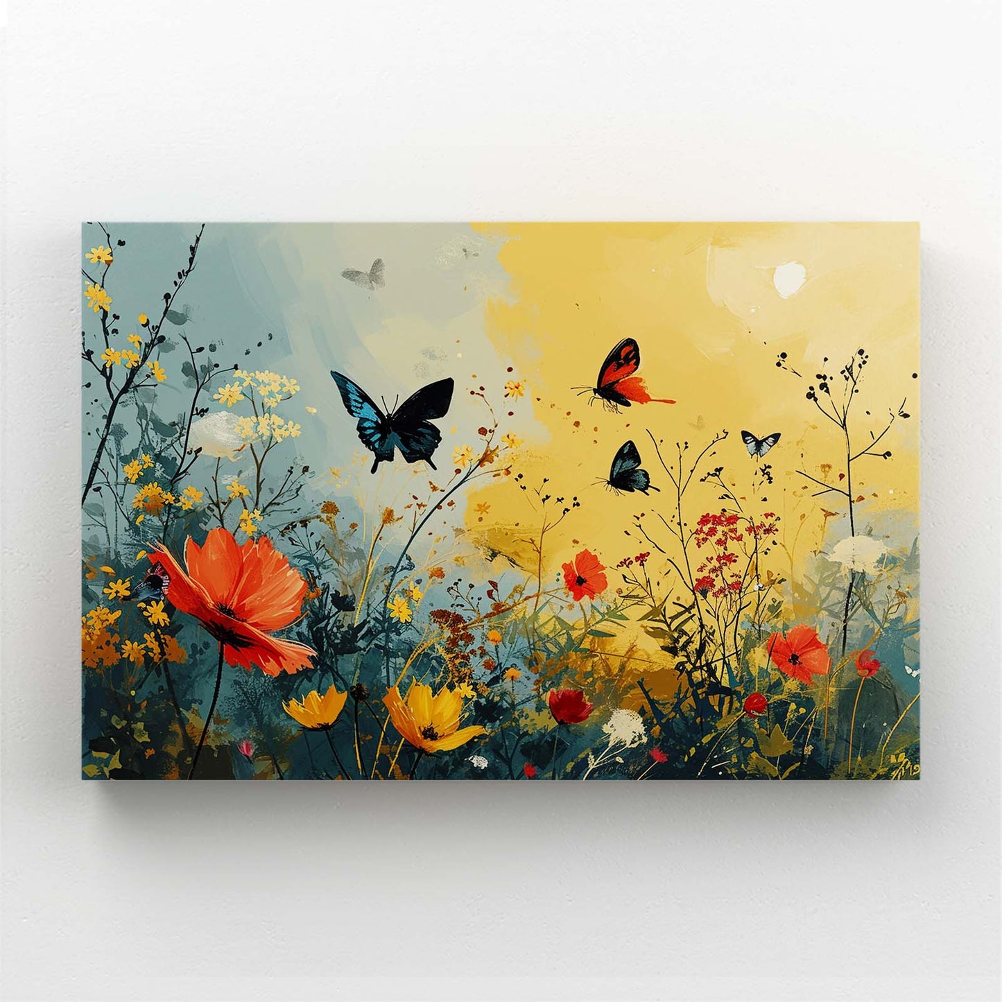 Butterfly And Flower Wall Art