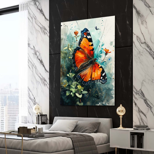 Butterfly Art For Wall — botanical canvas print in white tones, view 4