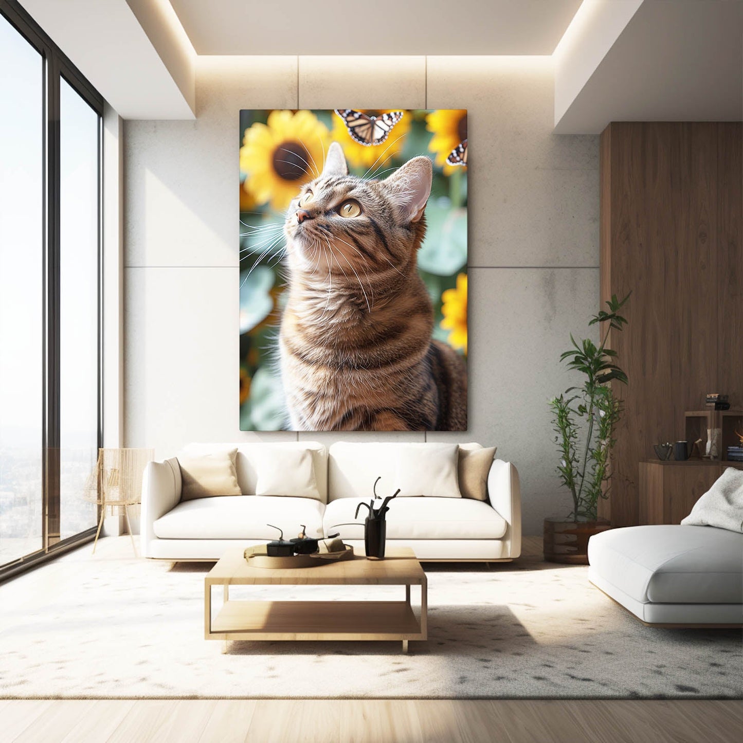 Butterfly Garden Cat Wall Art