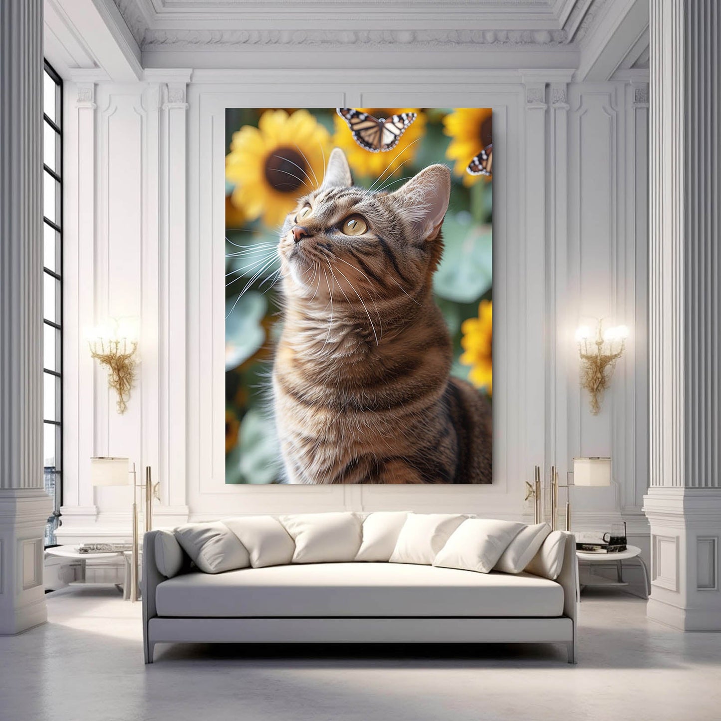Butterfly Garden Cat Wall Art