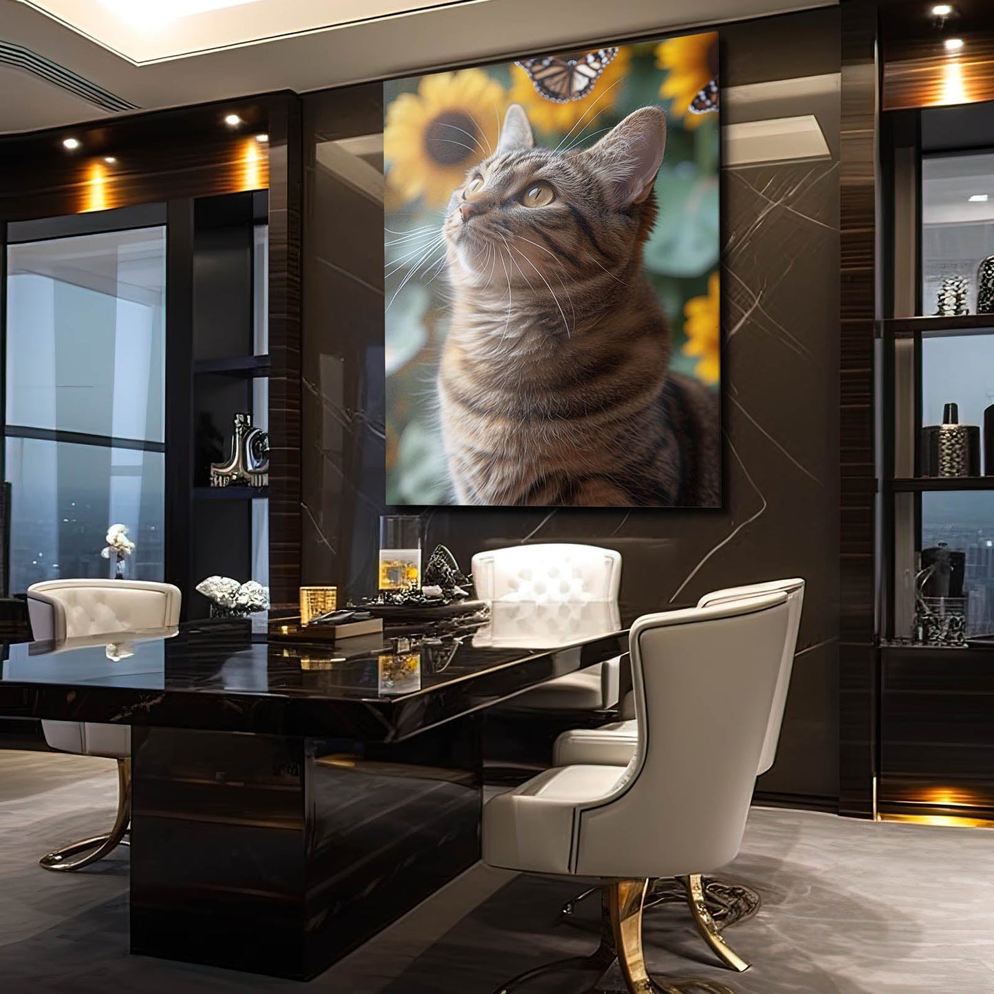 Butterfly Garden Cat Wall Art