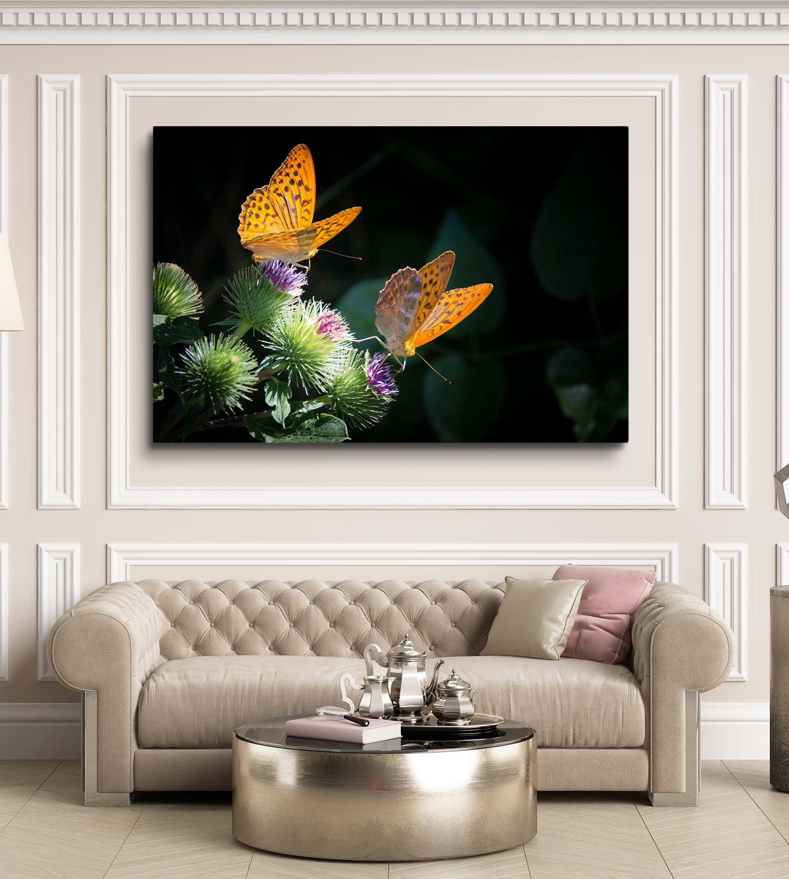 Butterfly Sunflowers Wall Art