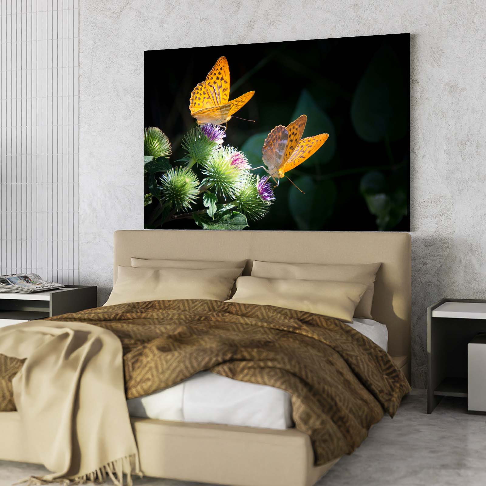 Butterfly Sunflowers Wall Art