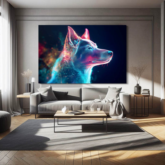 Canvas Dog Art — contemporary canvas print in blue tones, view 3